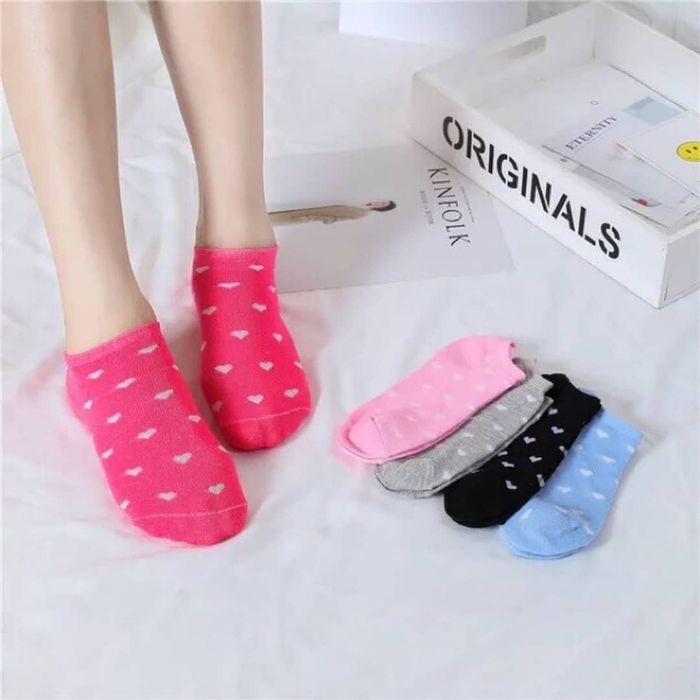 BOS Kaos Kaki Motif Love Kaos Kaki Semata Kaos Kaki Wanita Korea Ankle Cute-5