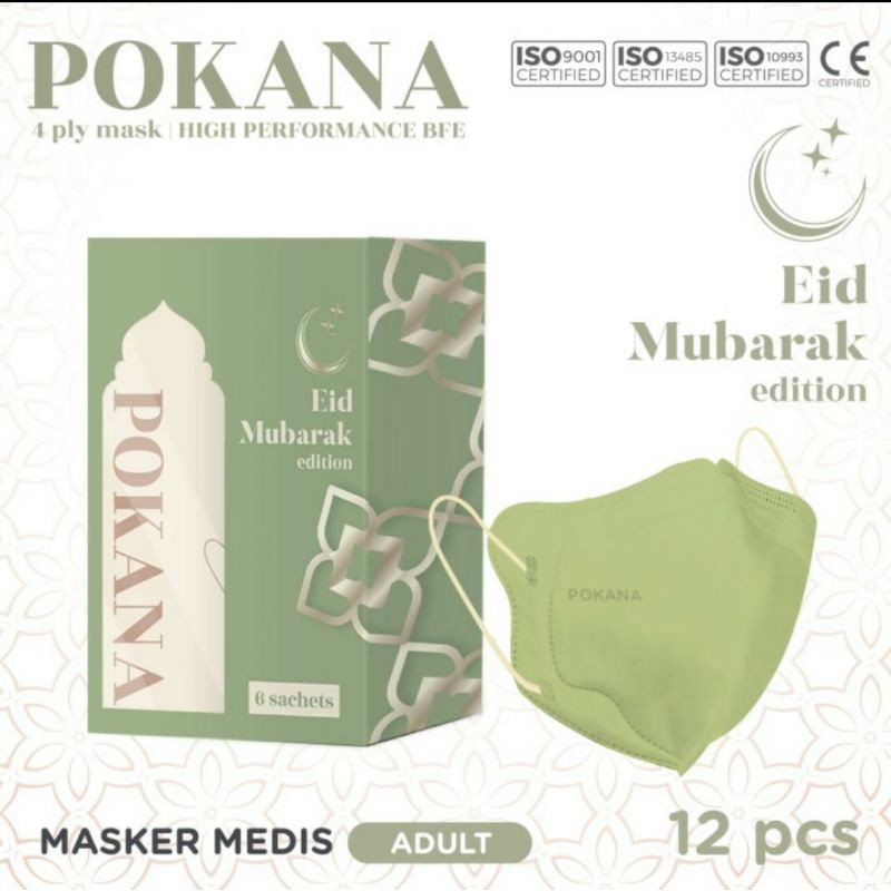 Masker Pokana Surgical 3ply Earloop Edisi Idul Fitri