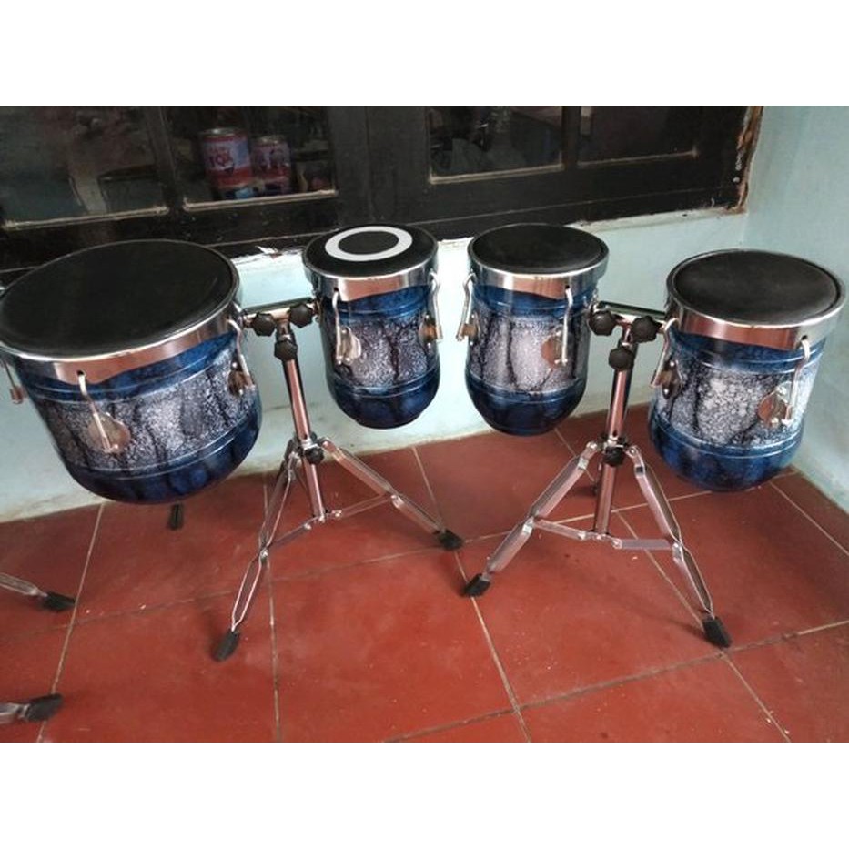 Unik satu set kendang ketipung dan kempul mini plus stand cat motif marme Limited