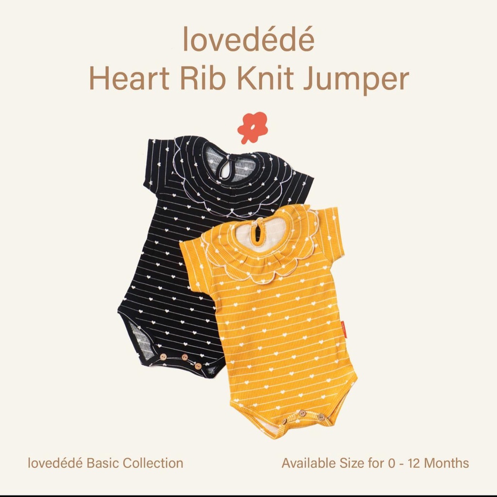 Heart Rib Knit Jumper / BLINK BAG anak bayi terlucu murah Piyama Lembut Pergi Lucu Fashion Anak Bayi Perempuan Cewek Terlaris