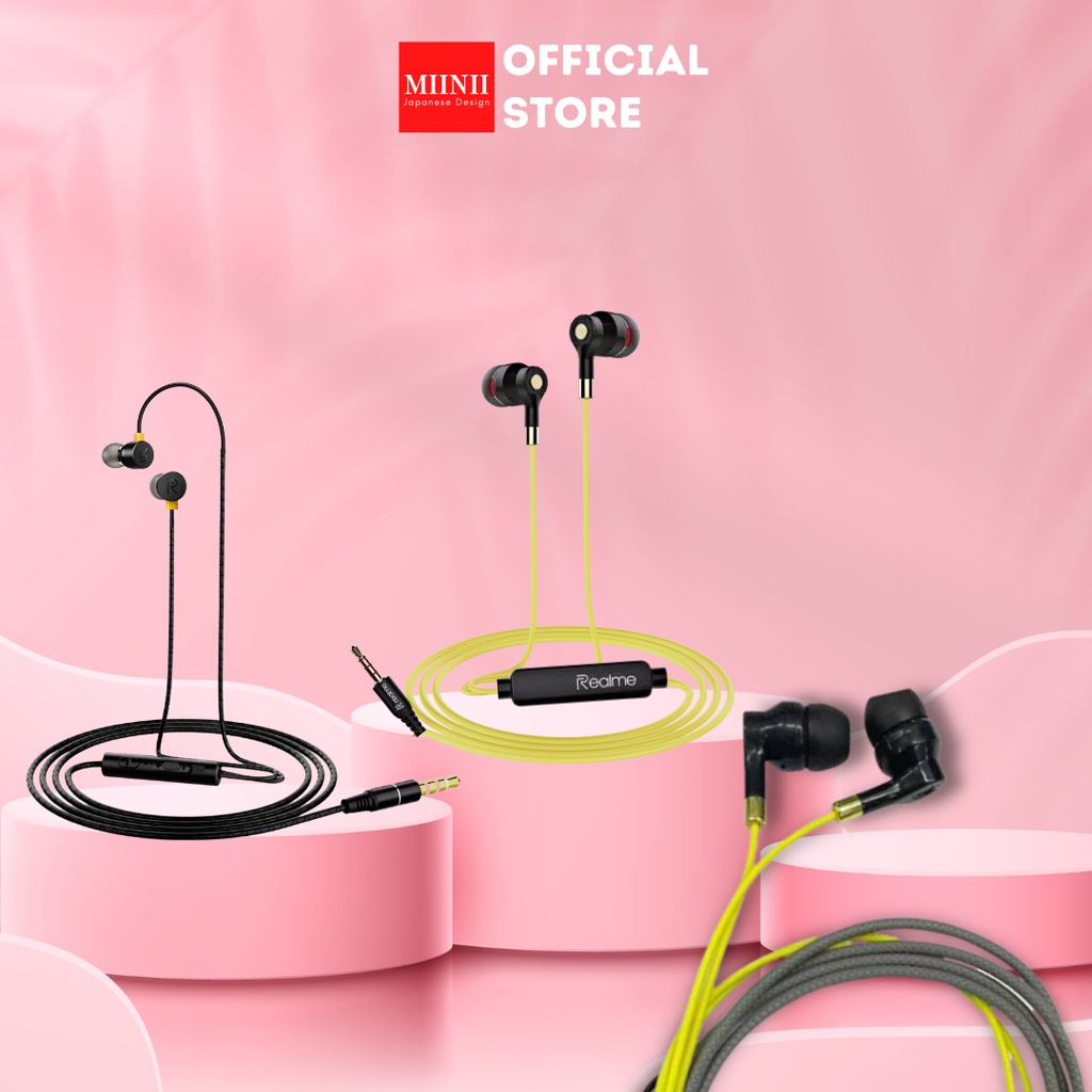 MIINII Headset/Handsfree Realme Buds R20/R112/R33/BUDS7 Earphone+Mic Stereo Bass