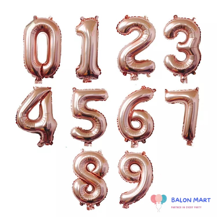 Balon Foil Angka Rosegold 40inch/100cm (BELI 2 LEBIH HEMAT)
