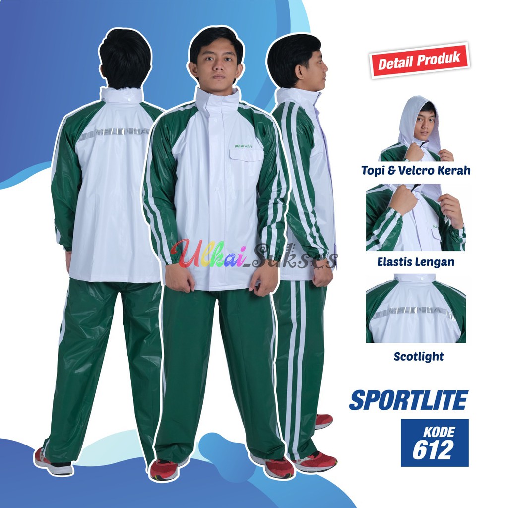 Plevia Jas Hujan Setelan Plevia Jaket Celana Sportlite 612 -Mantel Ujan Raincoat Pria Wanita Murah