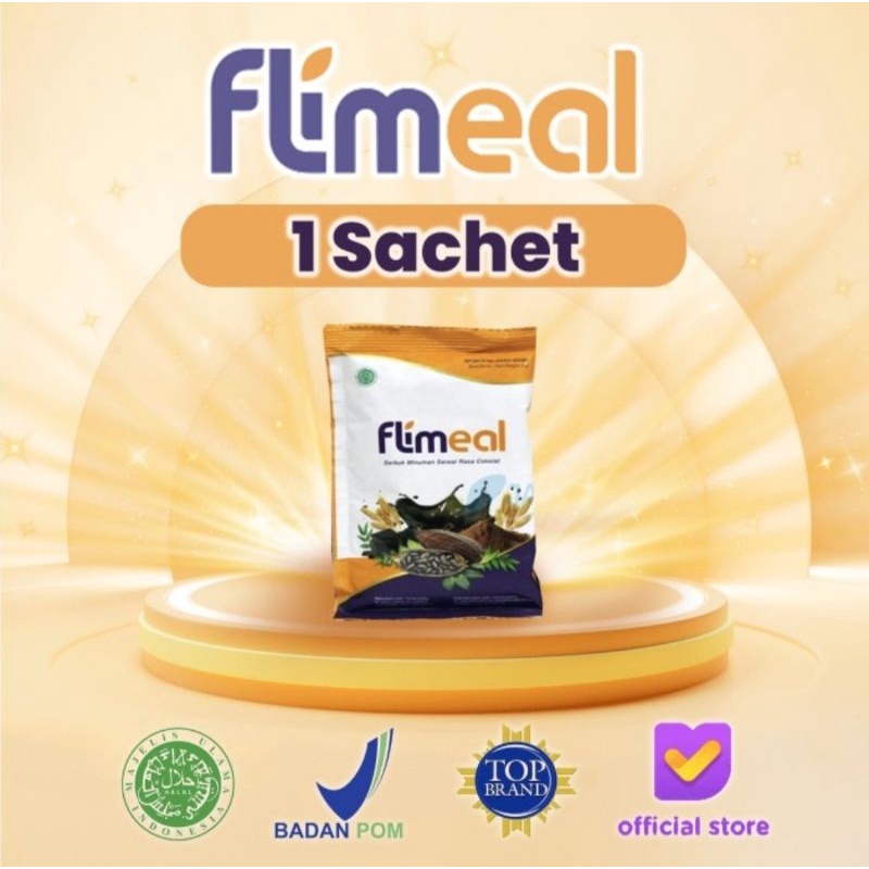 

Flimeal 1 Sachet makanan Diet Rendah Kalori Rasa Coklat