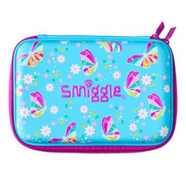 

Smiggle Pencil Case Hardtop Blue Butterfly Ori