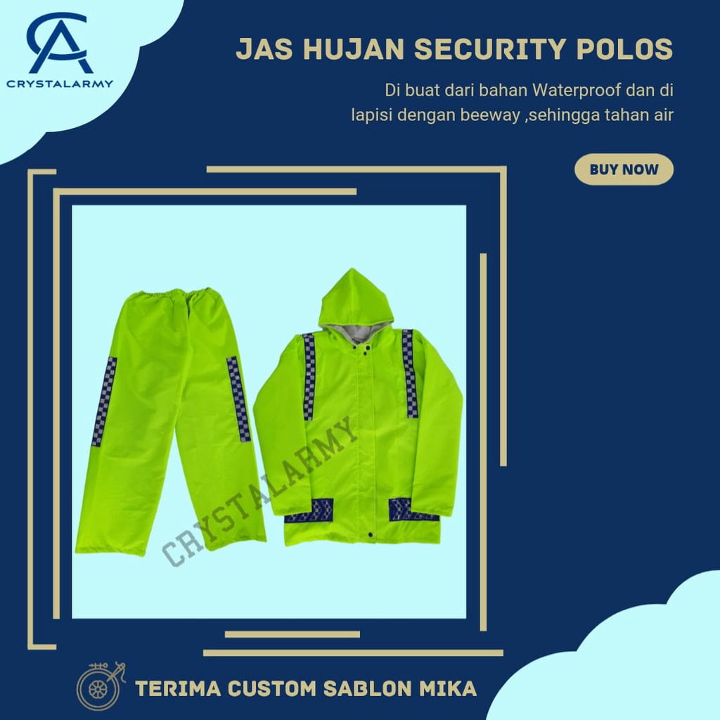 Jas hujan security polos / mantel jas hujan pria