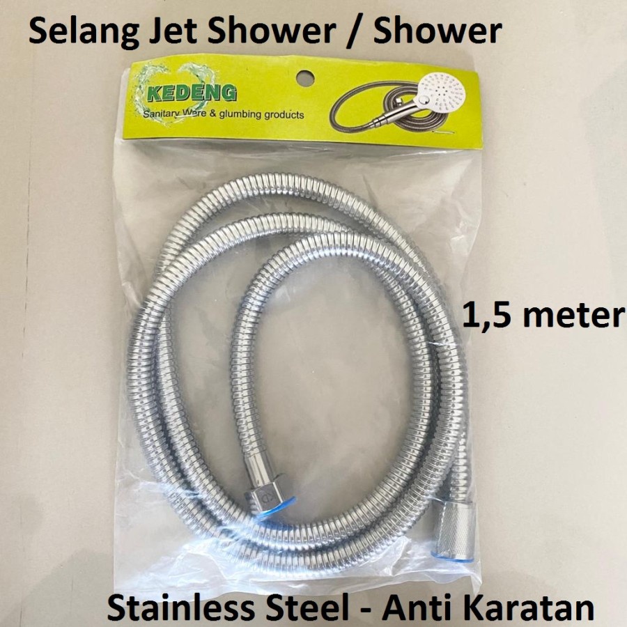 Selang Jet Shower 1,5 Meter 1.5 M Flexible Fleksibel Mandi Cebok