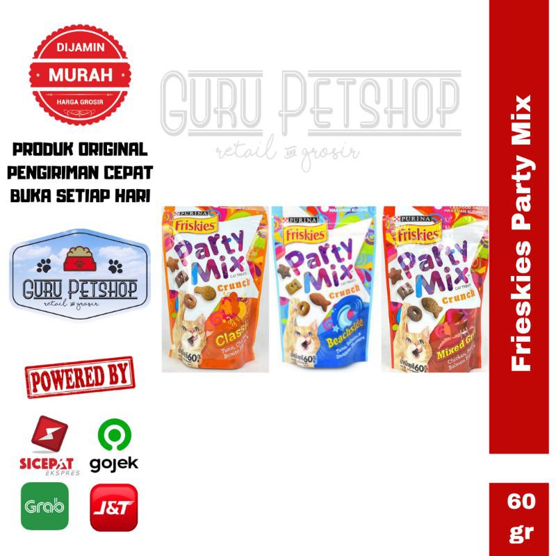 Friskies Party Mix 60gr / Camilan Kucing Friskies / Snack Kucing Party Mix