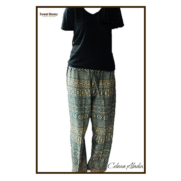 Sweet Honey ~ Celana Aladin Bali Panjang Jumbo Etnik fit To XXL [Bisa COD]