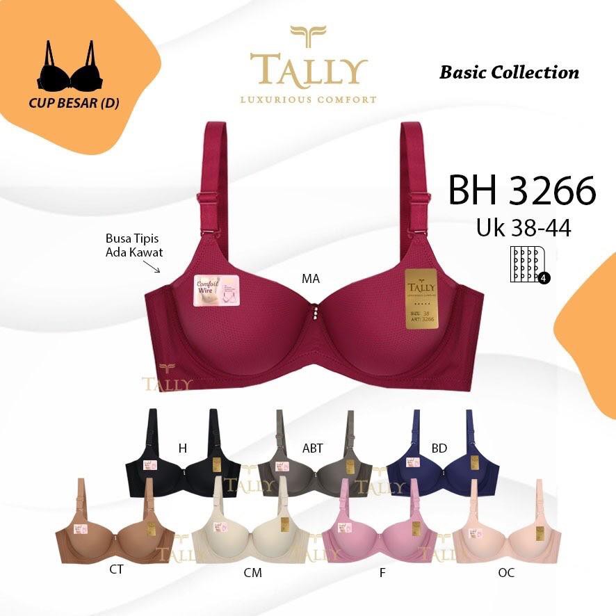 TALLY BRA BH JUMBO 3266 I ADA KAWAT I BUSA TIPIS I CUP D I SIZE 38-44