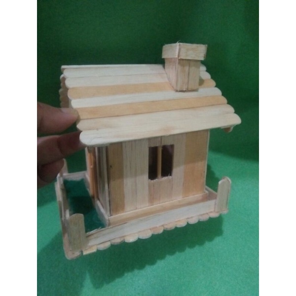 Prakarya miniatur rumah dari stik es cream