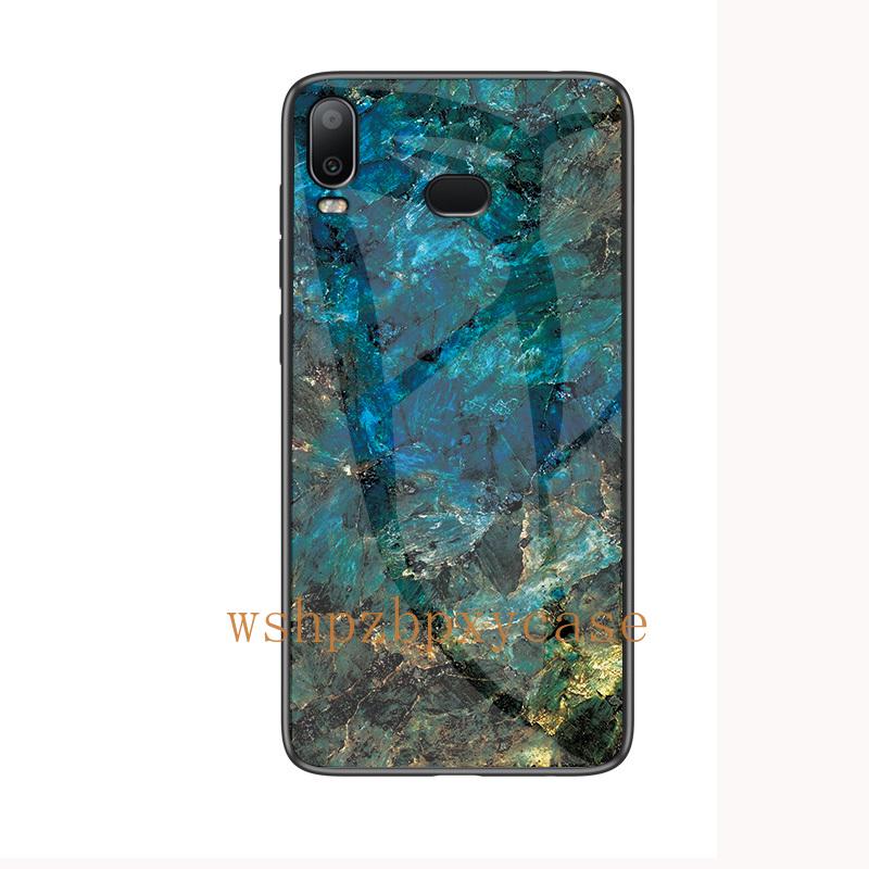 Case Samsung J7pro/J730 Marble Tempered Glass Back Cover