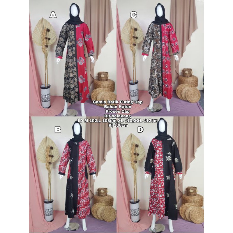 Gamis Batik + Furing Proses Cap Size to XXL