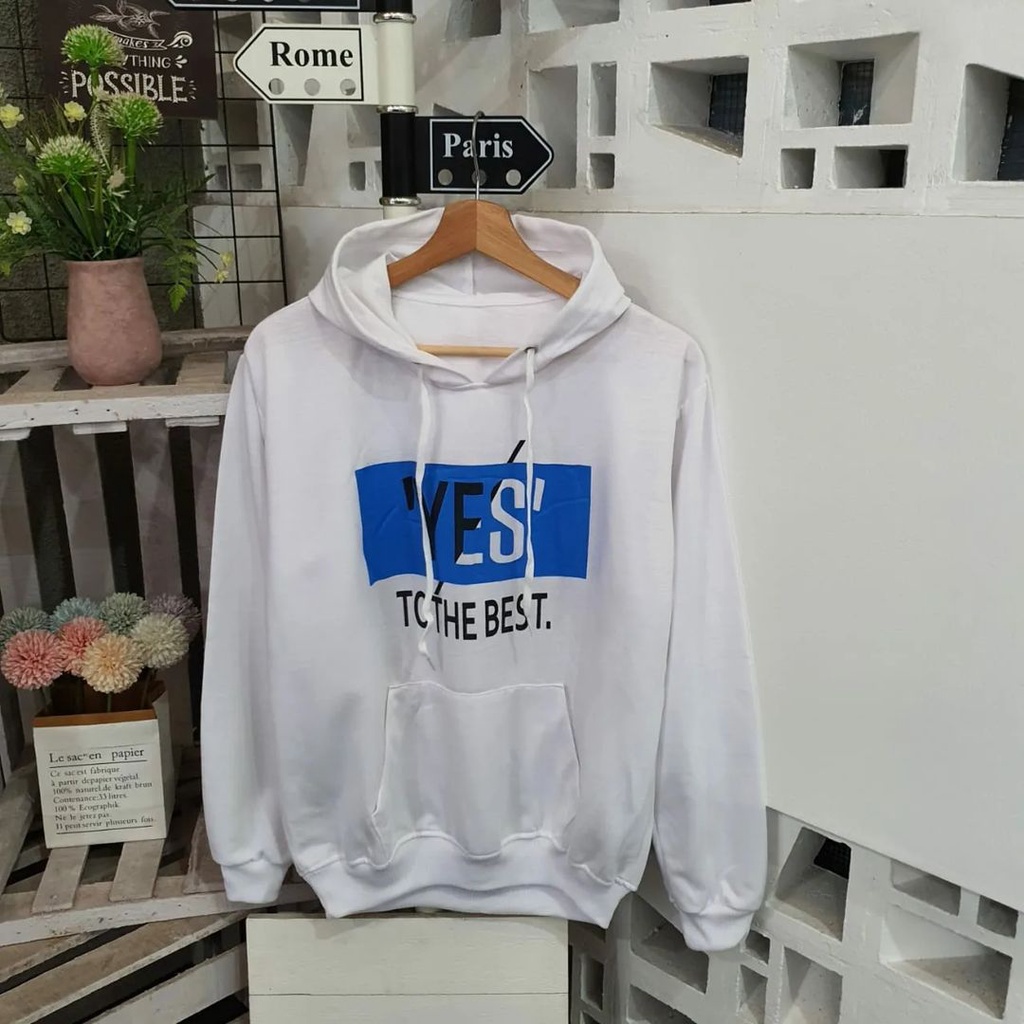 Hoodie Yes To The Best Hoodie Sweater Motif Terbaru Bahan Fleece