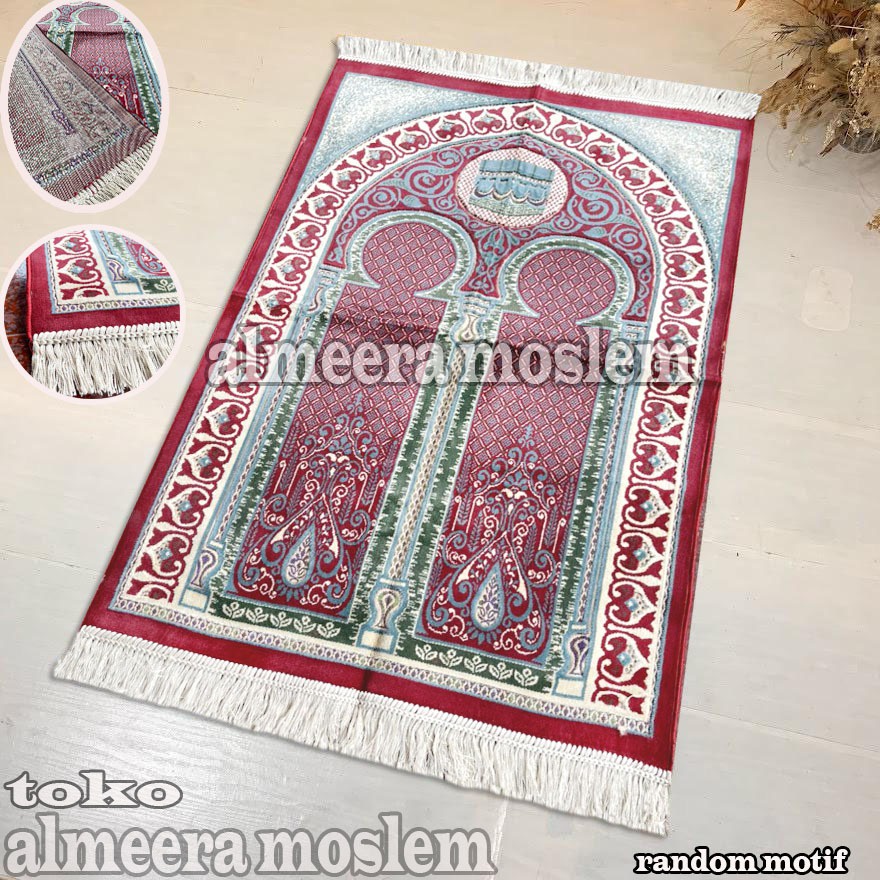 Sajadah Turki Bluddru 70x110 Bahan Tebal, Halus Sajadah Turky Sauvenir Oleh Oleh Haji dan Umroh COD