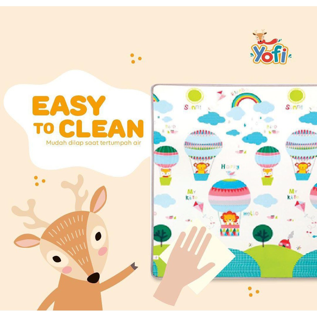 YOFI Playmat (200 x 180 x 1.5) // Yofi Roll mat / Playmat // Alas Bermain Anak / parklon