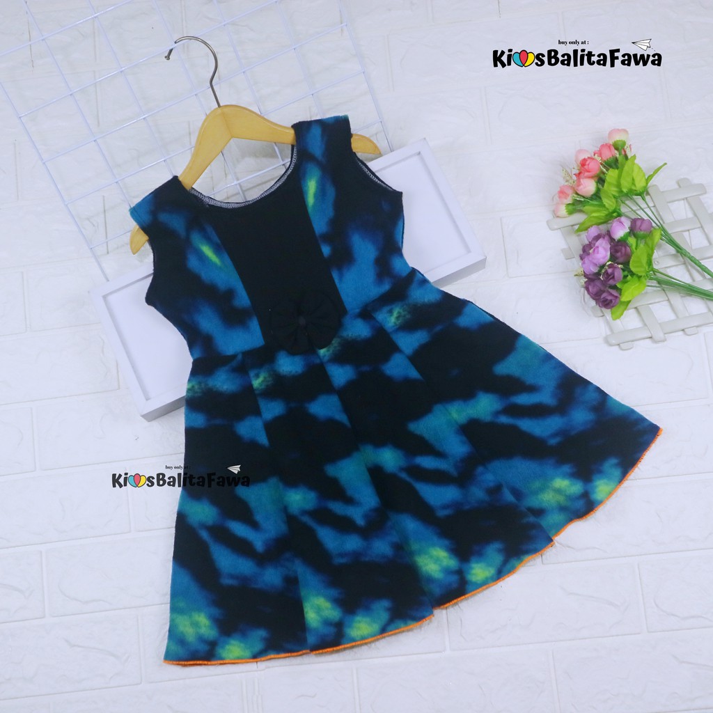 [BLUDRU FLANEL] Dress Clairine uk 2-3 Tahun / Baju Pesta Dres Anak Perempuan Bayi Yukensi Natal Adem