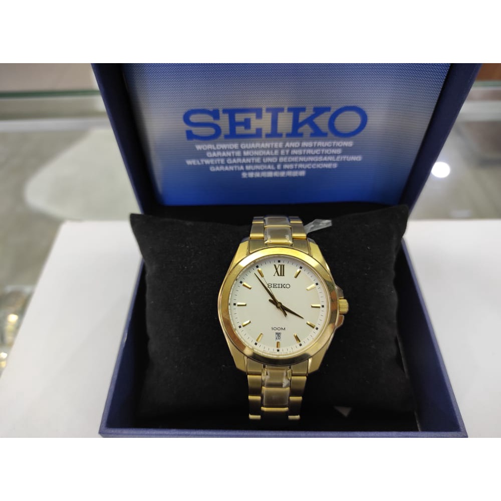 JAM TANGAN PRIA SEIKO SGEG64P1 GOLD ORIGINAL