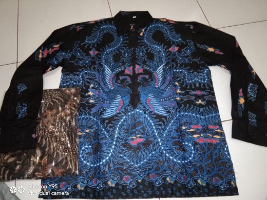 Kemeja Batik Pria Lengan Panjang Size M L Xl Xxl Bswart Batik Hrb026 Kenango Hem Panjang Padi