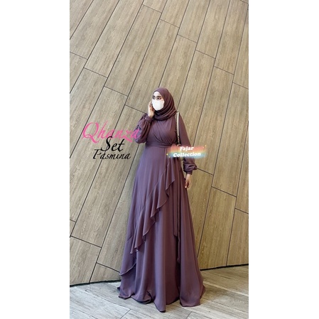 Model Terbaru Fajar Collection /Qhanza Set pasmina / Gamis Terbaru / Ceruty babyDoll