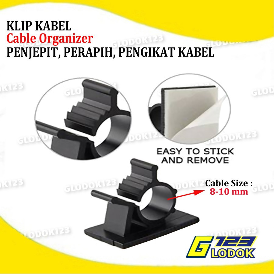 Klip Perapih Pengikat Penjepit Kabel Listrik 8-10mm USB Cable Organize