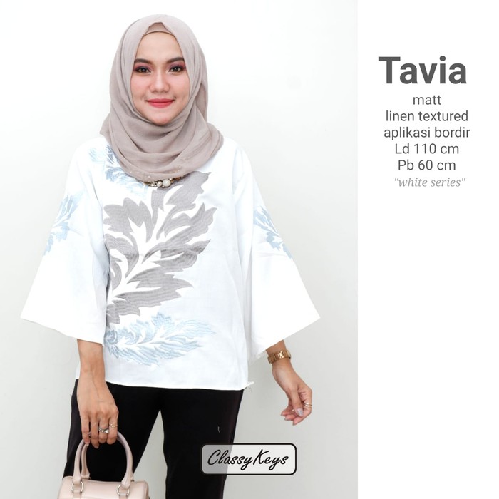 TRENDY Pakaian wanita muslim syari setelan ramadhan lebaran tunik tavia muslim modis lucu trendi mod