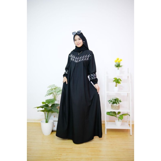 GAMIS BORDIR ARINI ITYCREPE PREMIUM MODEL BORDIR DADA TERLARIS MURAH BEST SELLER