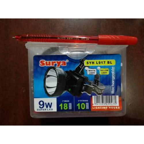 Dapatkan Senter Kepala Cas Rechargeable Surya 9W Syh L917 Dijamin Ori