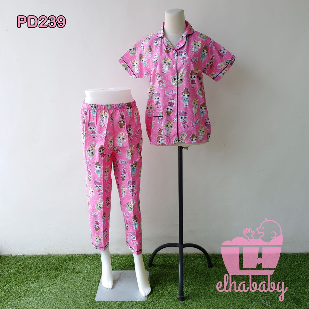 PIYAMA KATUN SETELAN WANITA BAJU TIDUR MOTIF KARAKTER MURAH