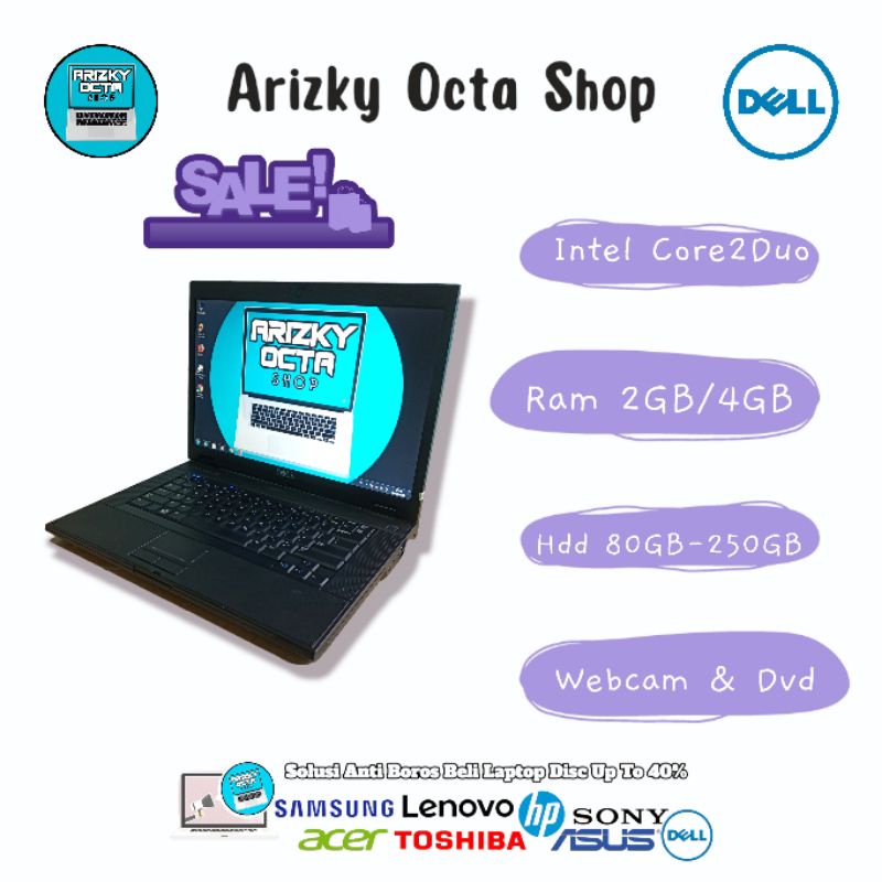 Obral Laptop Dell Latitude 1 jutaan intel Core 2 Duo Ram 2gb Hdd 160gb Dvd Wifi lcd 15inch