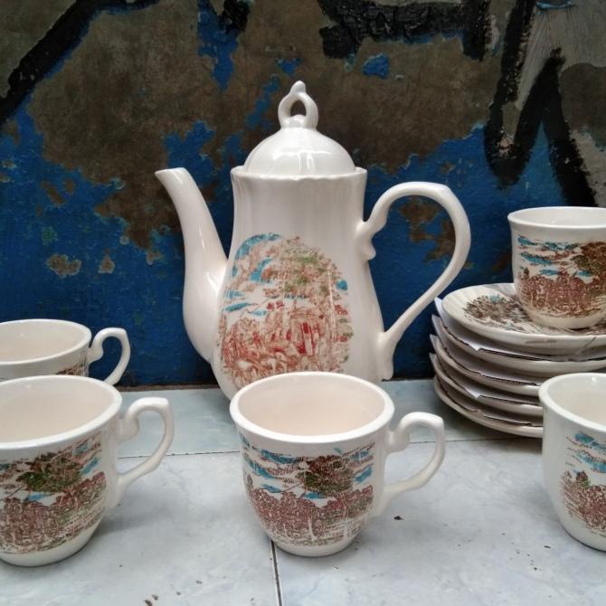 Cangkir Set/ Gelas Set/Teko Set Nakato Polos.Gratis Buble Wrap