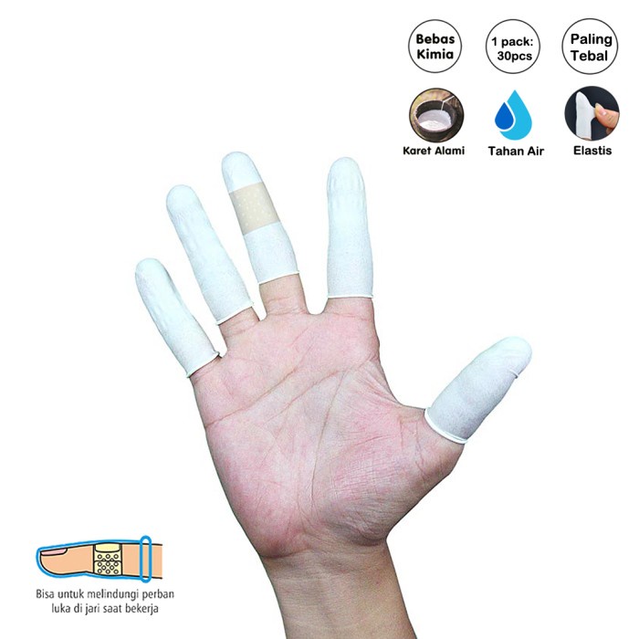 sarung jari karet latex / Finger Cot / Finger gloves latex karet tebal