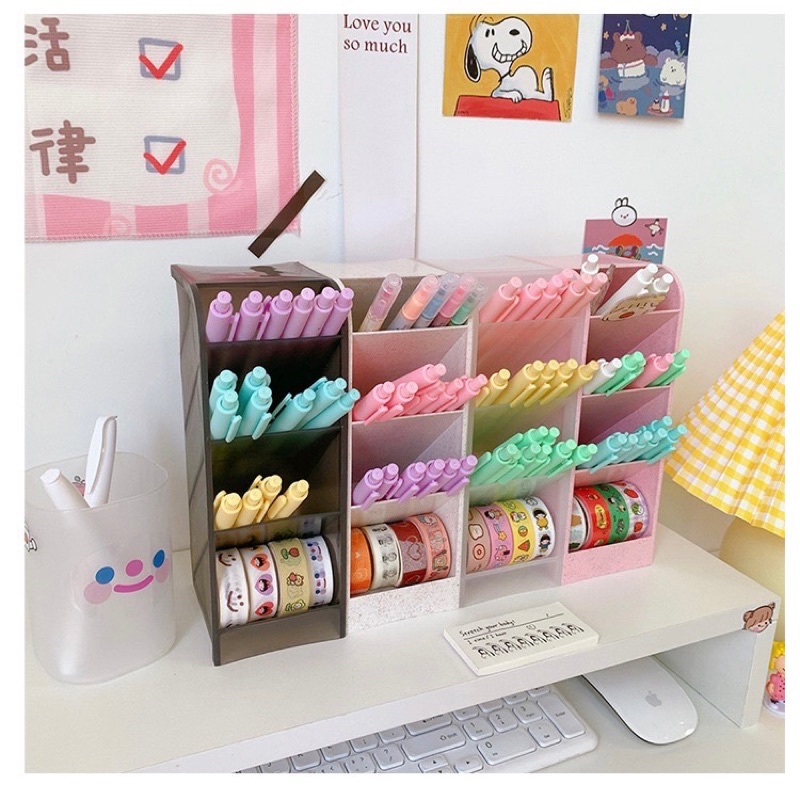 KENSHO Desk Set Tingkat Pastel Large / Pen Holder /Tempat Alat Tulis / Rak / Storage Organizer Import