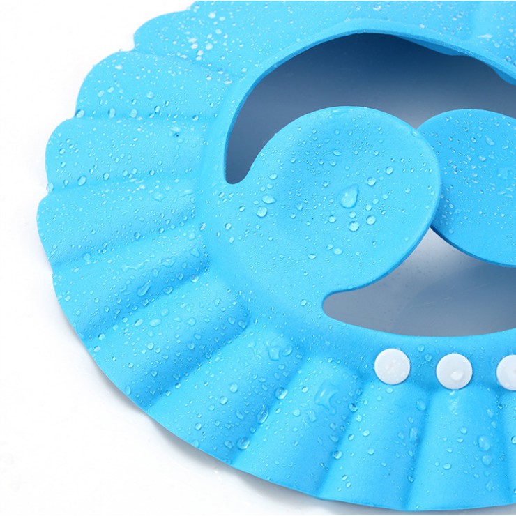 Topi Mandi Keramas Anak & Bayi Kancing Tutup Kuping Baby Shower Hat-5