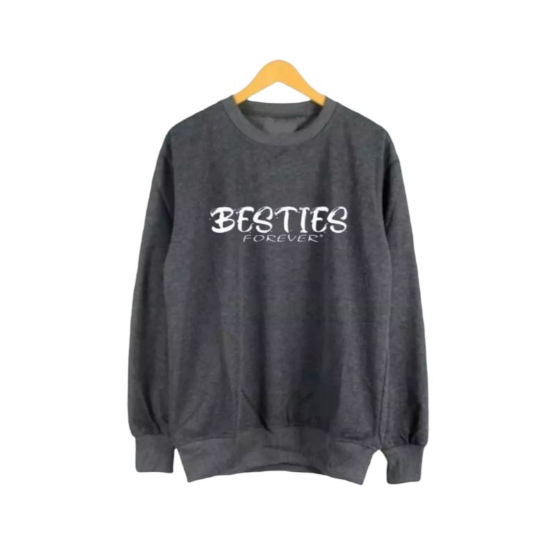 SWEATER CREWNECK JUMBO LOGO BESTIES FOREVER SIZE 2XL-3XL-4XL-5XL BISA PRIA &amp; WANITA