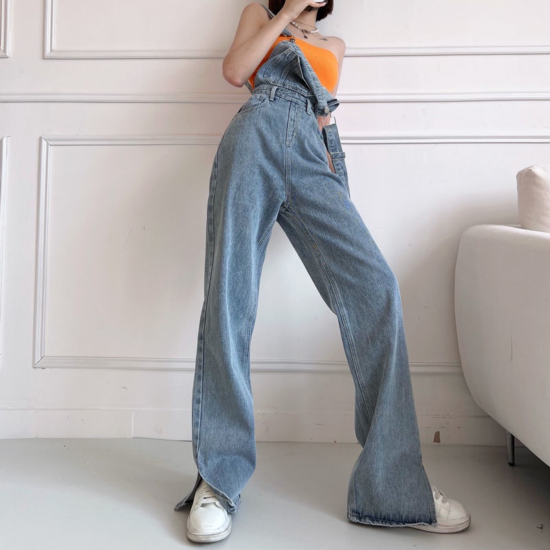 Overall denim perkakas retro Amerika yang diperpanjang