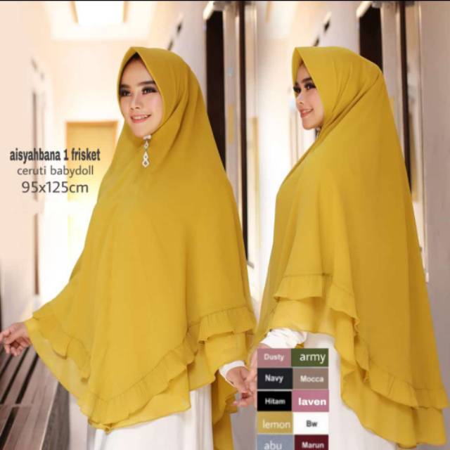 Khimar hijab kerudung syar'i / aisyahbana frisket/Jilbab Khimar Terbaru 2022 / Khimar Instant Terbar