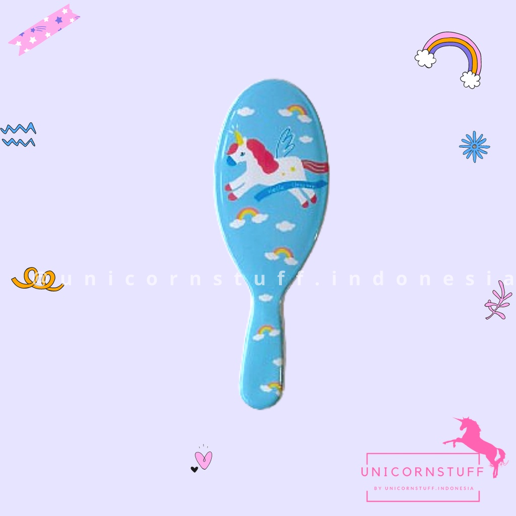 Sisir Rambut Unicorn Anak Cewek Karakter Kado Murah Premium Small Size Kecil Tas Pergi