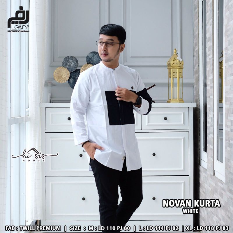BAJU MUSLIM PRIA / KURTA TWILL PREMIUM NOVAN KURTA BY LEAFY HI SIS