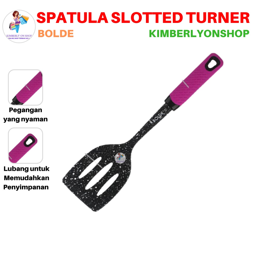 Spatula Super Utensil Silicone Slotted Turner Blackpink BOLDe