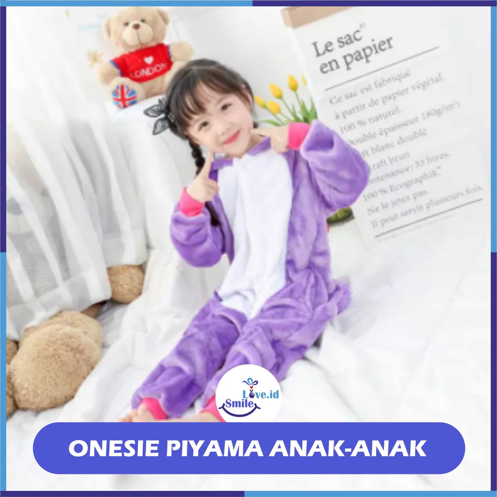 Onesie Kigurumi Costume Piyama Kid Unicorn Kostum Anak Payamas