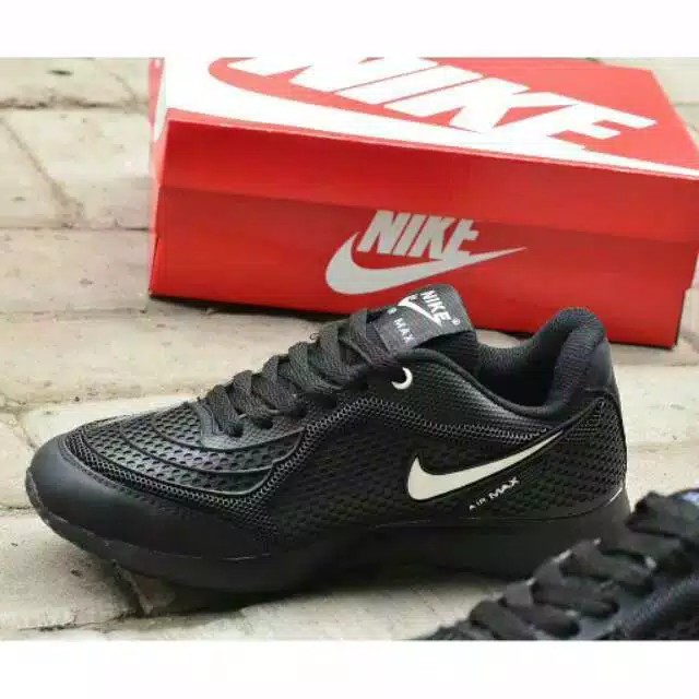  Sepatu  Sneakers Nike  Air  Max  Full Hitam Sepatu  Sekolah 