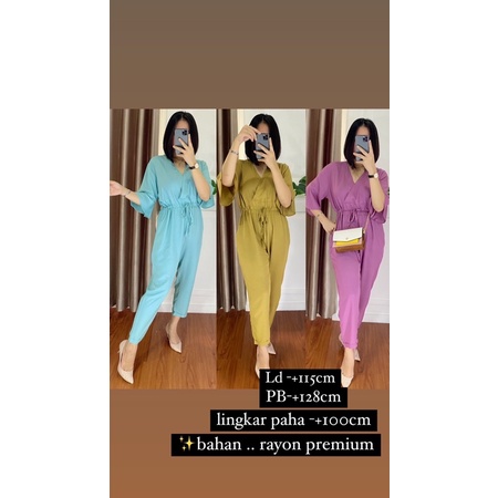 JUMPSUIT RAYON WANITA PANJANG TALI SERUT HIJAB FRIENDLY