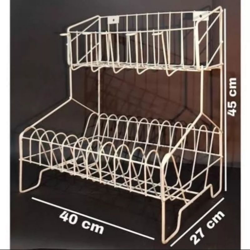 Rak Piring Susun 2 + Cantolan Gelas