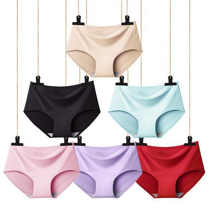 𝐄𝐁𝐒 ✅ PW077 Pakaian Wanita Brief Seamless Packing Plastik Ice Silk Lembut Wanita Import PW077