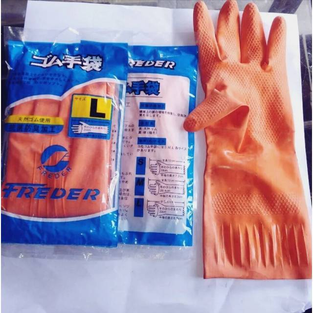 Sarung Tangan Karet / Latex Freder (size L) Sarung Tangan Cuci Piring