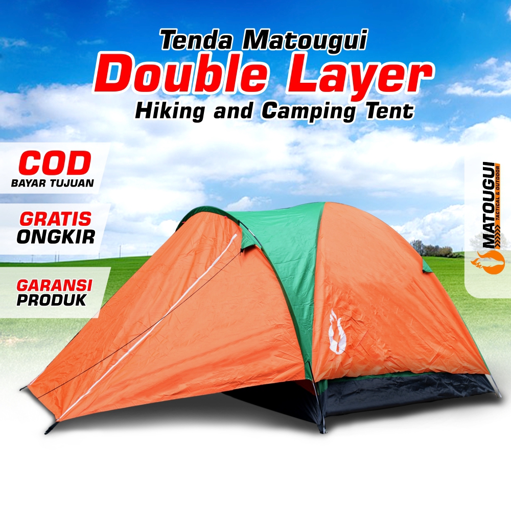 Matougui Tenda Camping 4 Orang Tenda Hiking WS8012 Double Layer