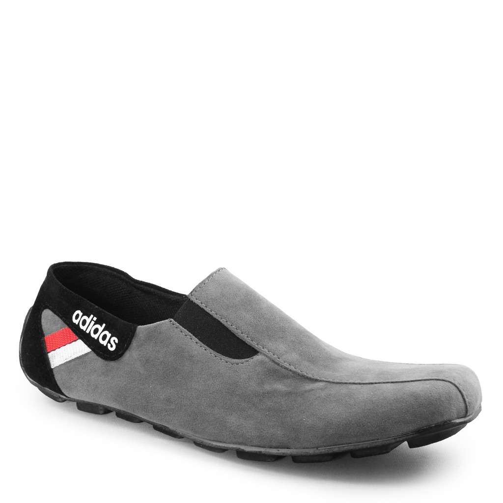 MS - sepatu pria casual slop adidas mzy abu semi formal slip on mocasin kantor