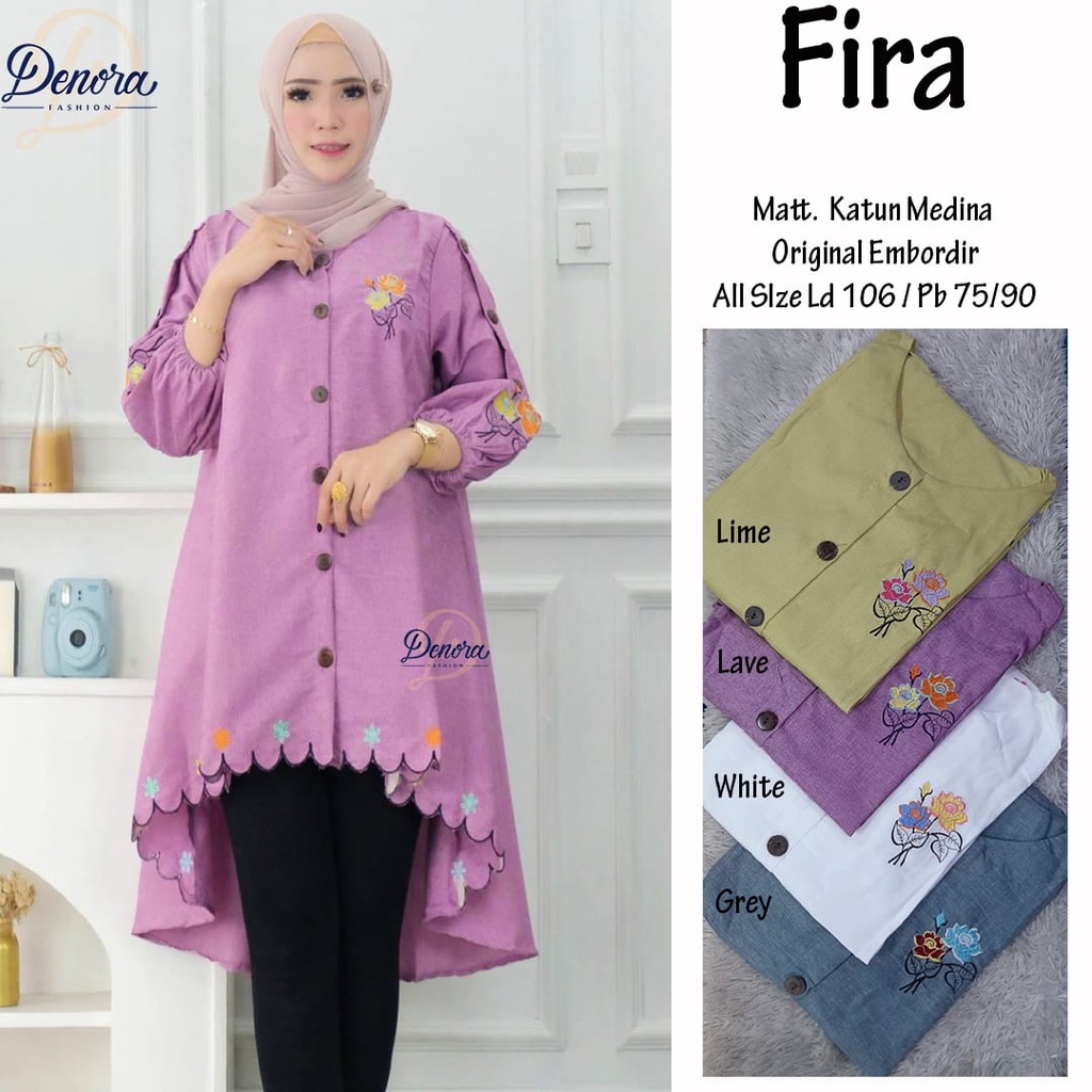 BAJU ATASAN MUSLIM TUNIK BORDIR WANITA REMAJA CEWEK KEKINIAN BAJU TUNIK HIJABER TERBARU