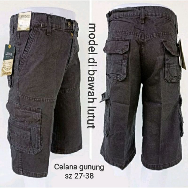 Celana pendek cargo bawah lutut